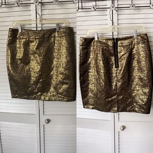 Alyx Gold and Black Metallic Mini Pencil Skirt